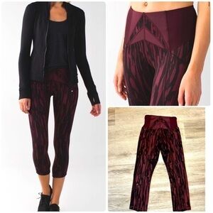 LULULEMON Equisite Full On Luon Crop Leggings with High-Waisted Design